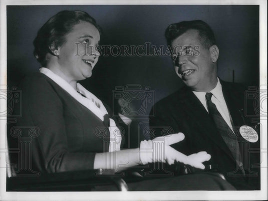 1960 Press Photo Mrs Cyrus Eaton speaks at the First Baptist Church - cva10183 - Historic Images
