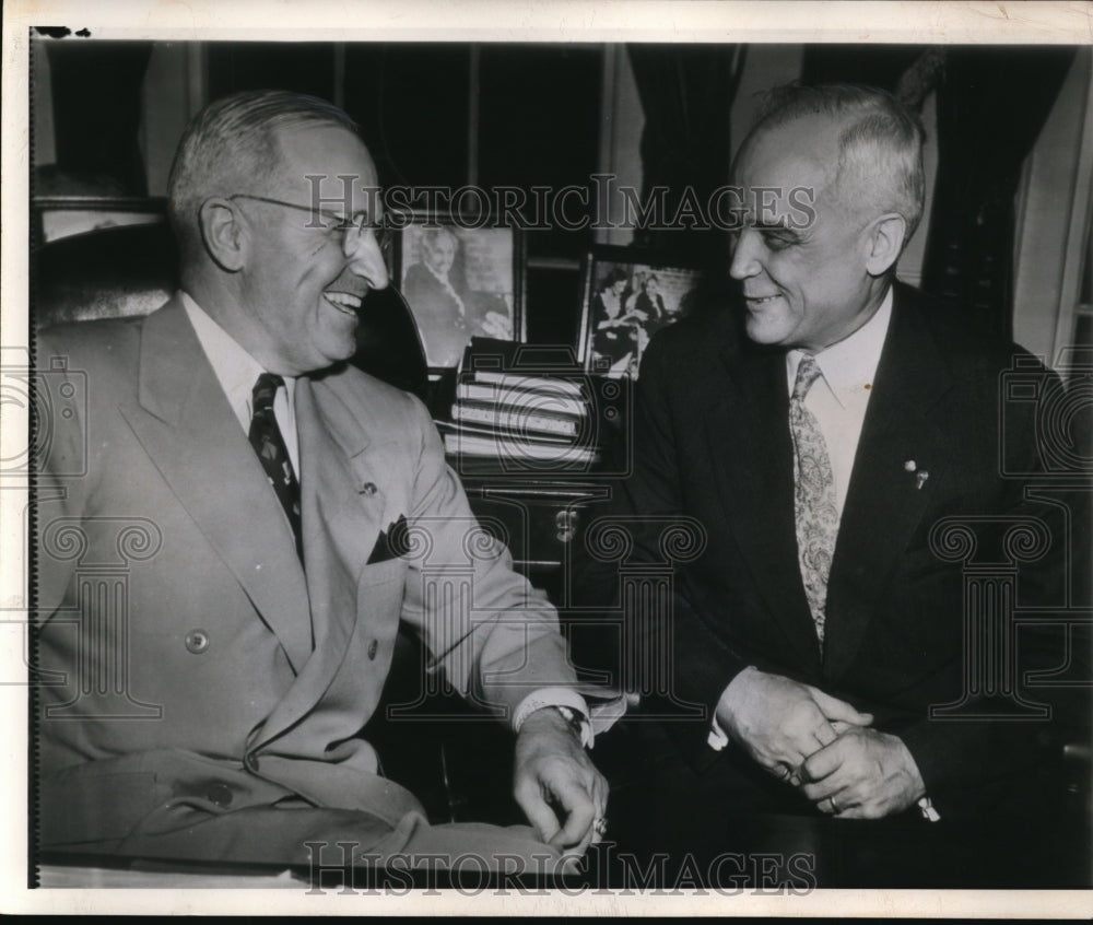 1964 Press Photo President Truman in conference with Senator Harold Burton- Historic Images