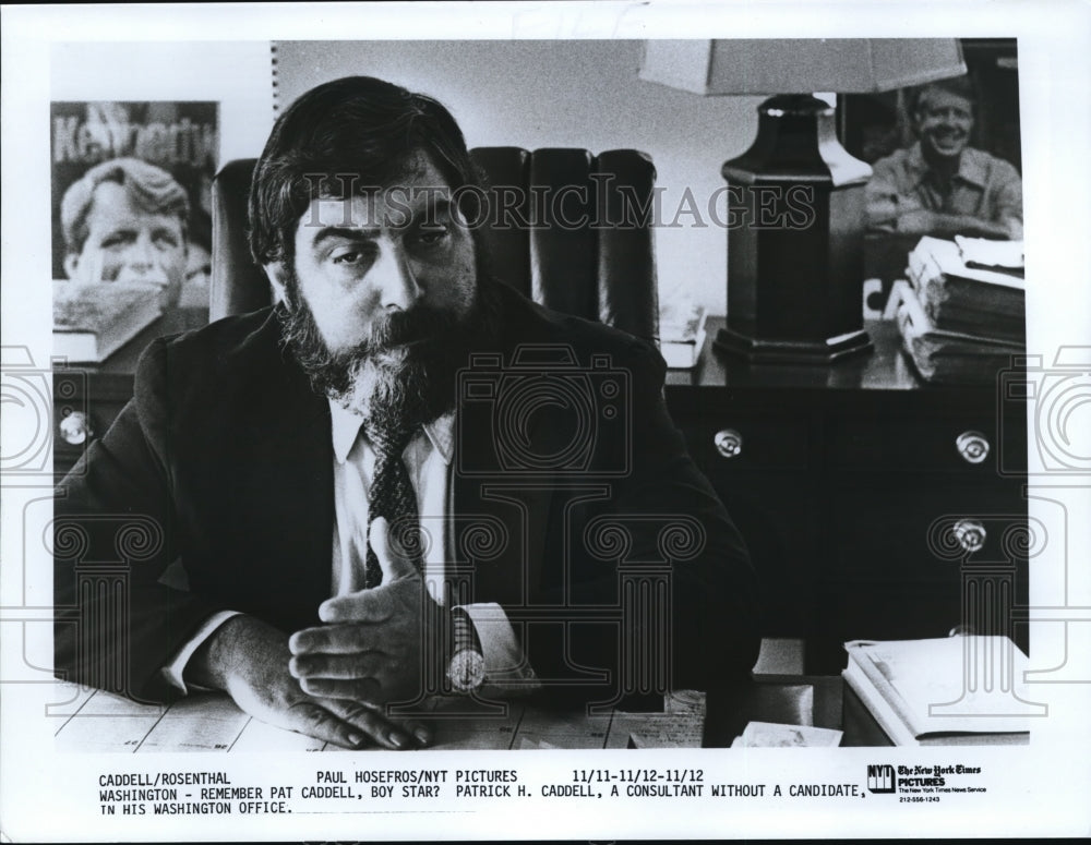 1987 Press Photo  Patrick H Caddell,a consultant w/oa candidate in his of office - Historic Images