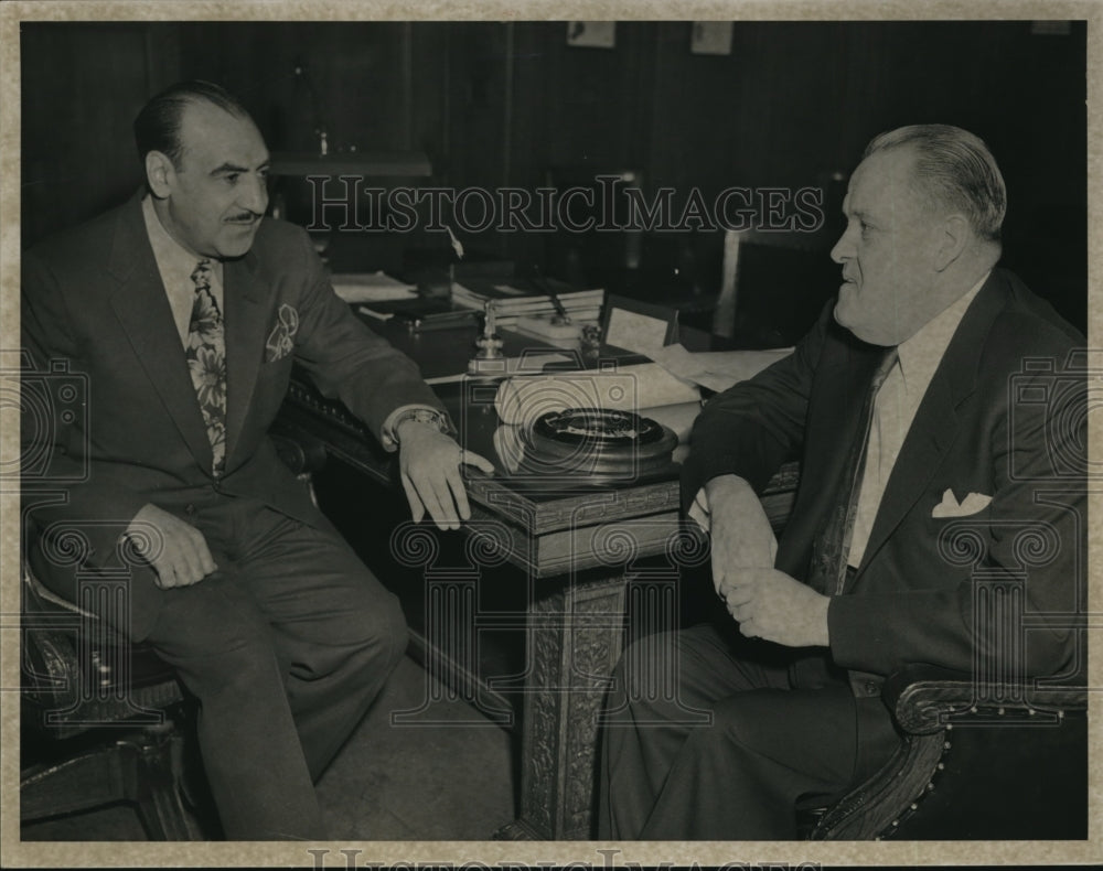 1954 Press Photo Mayor Anthony J.Celebrezze and Coucil Pres.James Connley - Historic Images