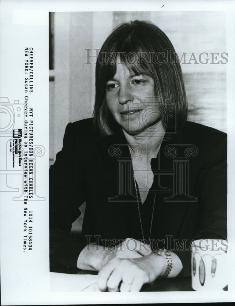 1985 Press Photo Susan Cheever During Interview with New York Times - Historic Images
