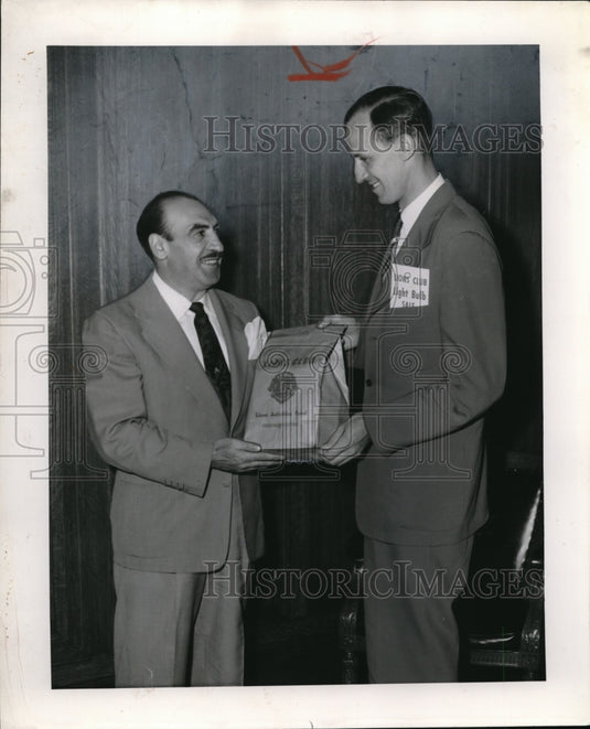 1954 Press Photo Mayor Anthony J Celebresse & Guy Hardy Lions Club - cva10490 - Historic Images