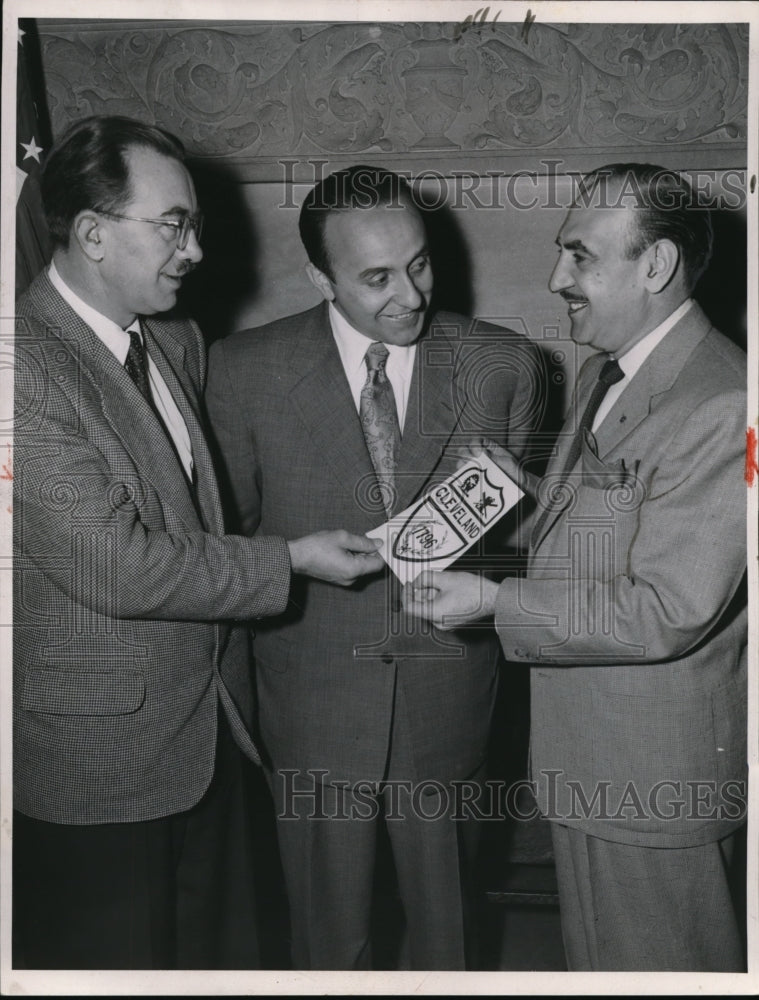 1957, Josef Lentsch Franz Wegart Meet with Mayor Anthony Celebrezze - Historic Images