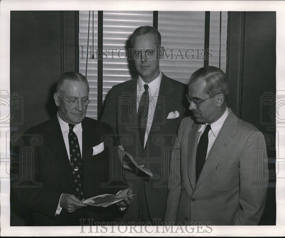 1955 Press Photo Henry H. Eccles, Wright Bryan &amp; Jack F. Perkins - cva10745 - Historic Images