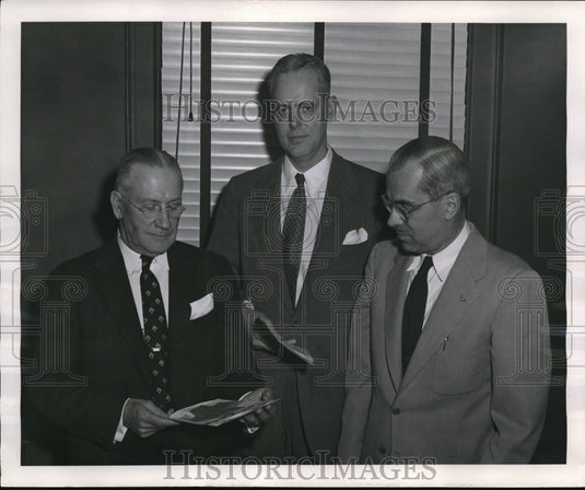 1955 Press Photo Henry H. Eccles, Wright Bryan & Jack F. Perkins - cva10745 - Historic Images