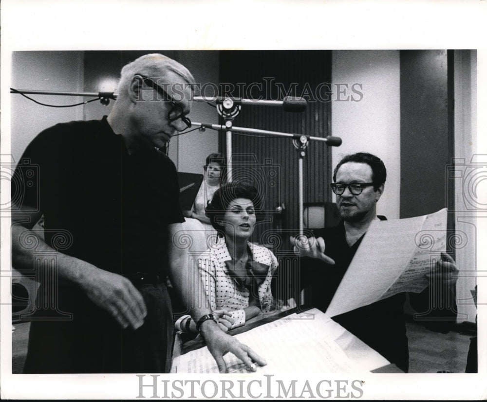 1963 Press Photo Enoch Light in recording session with Roberta Peters and Alfred - Historic Images