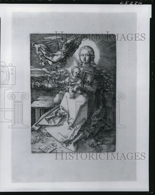 1981, Albrecht Durer, German, 1471-1528 Virgin Crowned by an Angel En - Historic Images