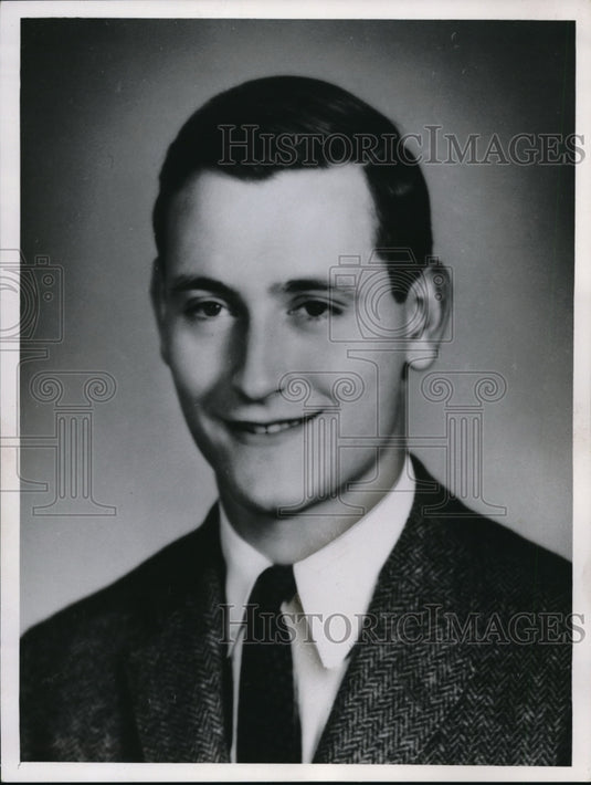 1959 Press Photo Celeste Richard F. Rhodes scholarship contestant son of mayor o - Historic Images