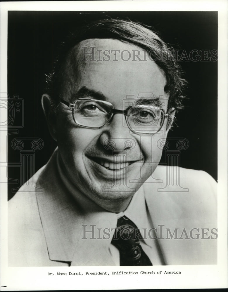 1984 Press Photo Dr. Mose Durst Pres. of the Unification Church of Unites States - Historic Images