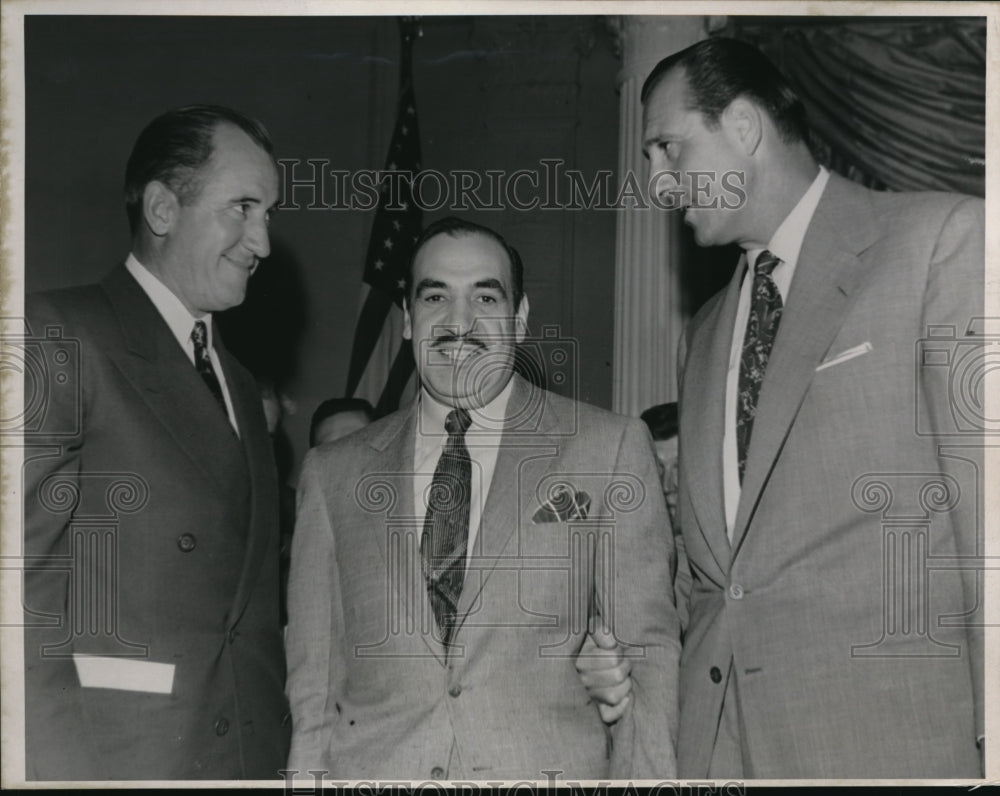 1954, Indian Manger Al Lopez and Mayor Anthony J. Celebrezze - Historic Images