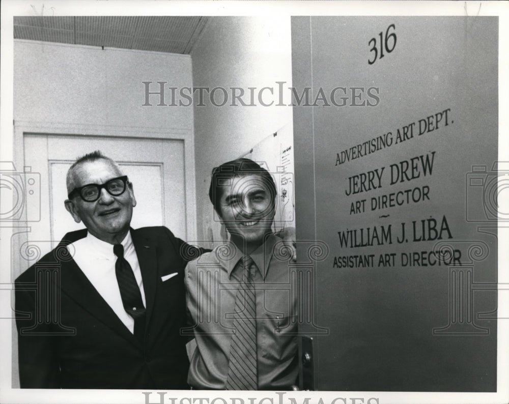 1971, Jerry Drew &amp; William J. Liba of the Advertising Art Department - Historic Images