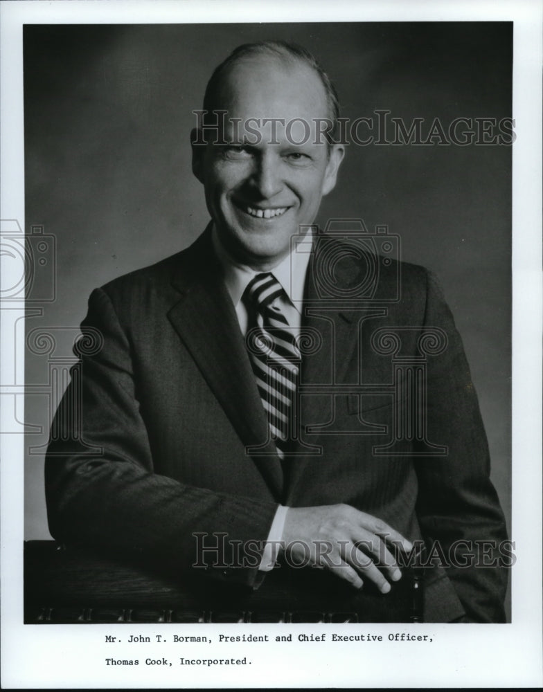 1979 Press Photo John T. Borman, President &amp; CEO, Thomas Cook, Inc - Historic Images