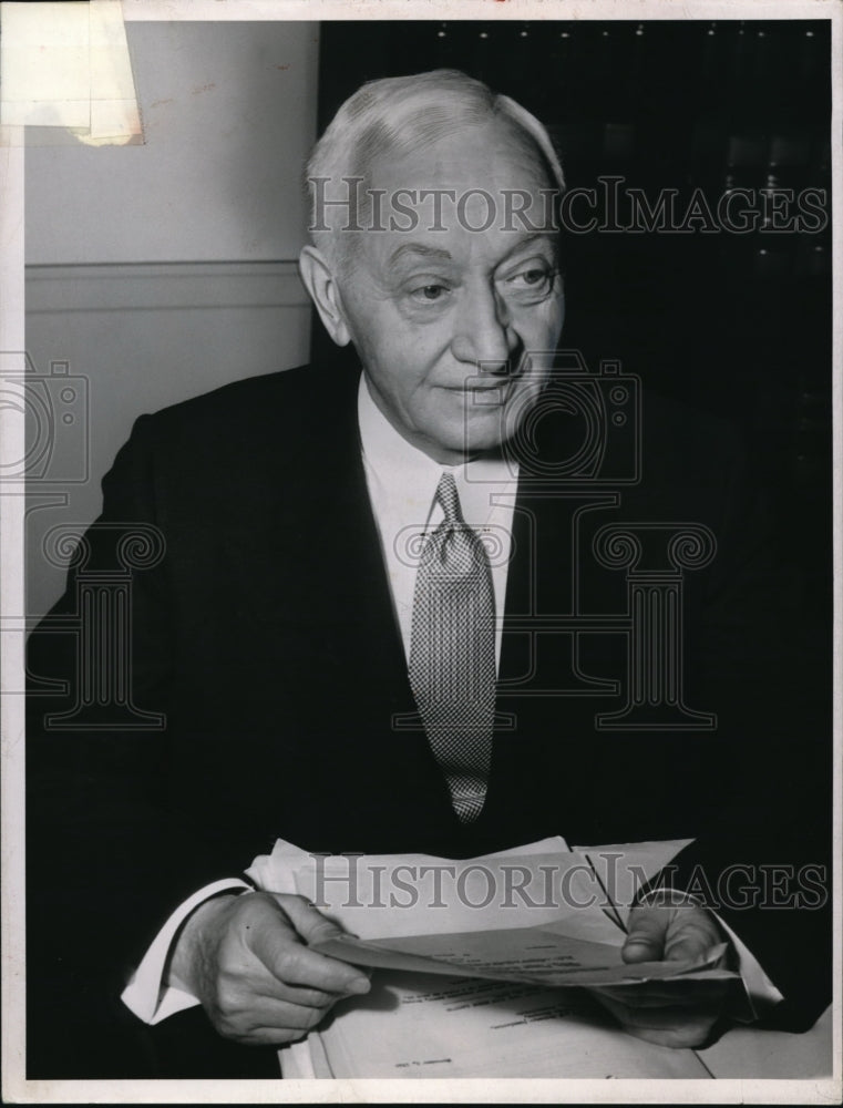 1954 Press Photo Cyrus Eaton Chairman of Chesapeake and Ohio Railways - Historic Images