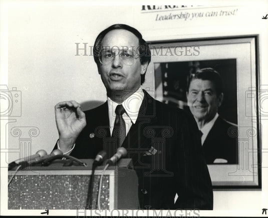 1984 Press Photo Frank J Fahrenkopf Jr Republican National Chairman - Historic Images