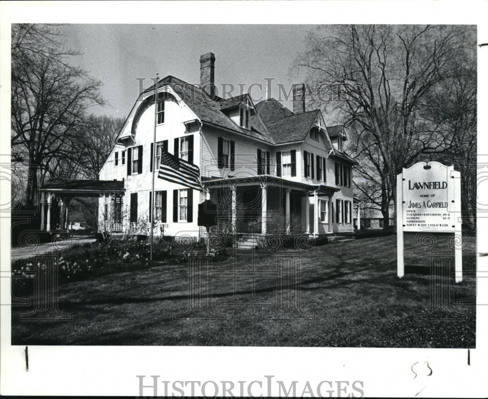 1989 Press Photo President James Garfield Home in Lawnfield Mentor. - Historic Images