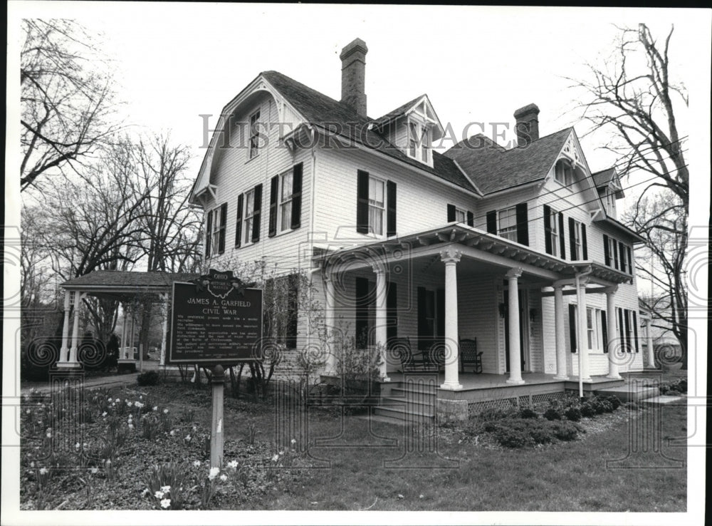 1982 Press Photo President James A.Garfield Home in Lawnfield Mentor, Ohio. - Historic Images