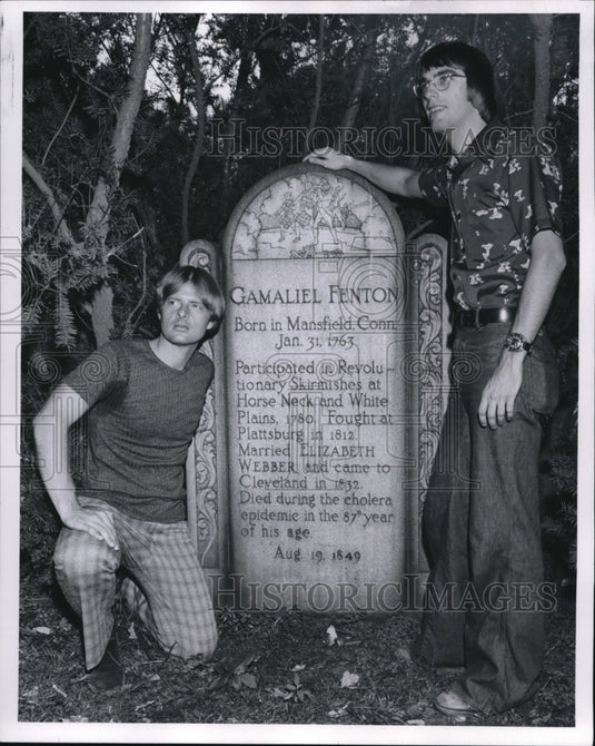1975, Gamaliel Fenton tombstone in Erie Street Cemetery - cva12429 - Historic Images