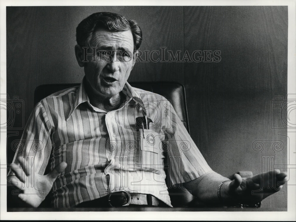 1980 Press Photo William Red Harden, President of Local 122 UAW - Historic Images