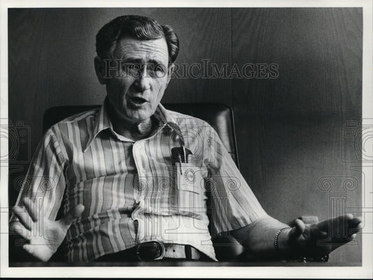 1980 Press Photo William Red Harden, President of Local 122 UAW - Historic Images