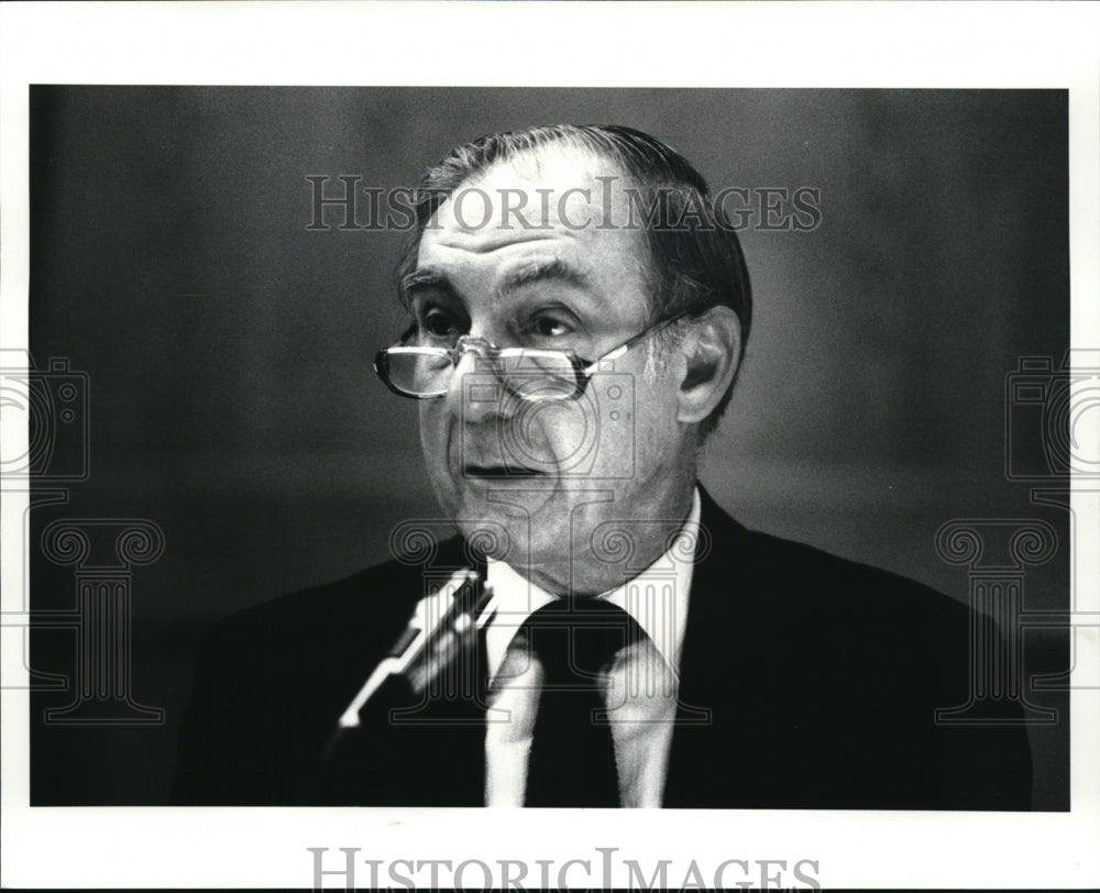 1987 Press Photo Lyle Gramley, Chief Economist with Mortgage Bankers Association - Historic Images