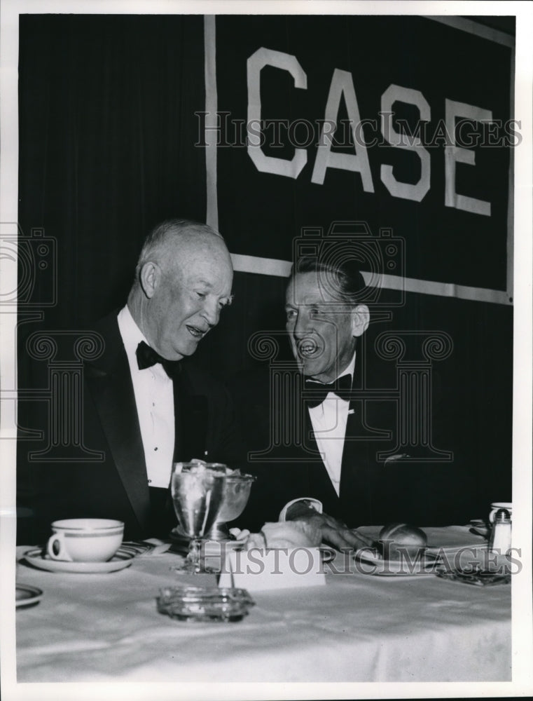 1961 Press Photo Dwight D. Eisenhower visit to Cleve 1961 with Fred C. Crawford - Historic Images