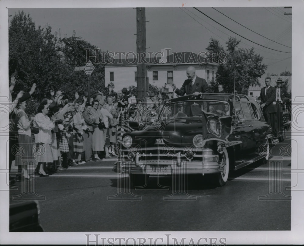 1956 Press Photo Dwight D. Eisenhower visit to Cleve - cva13383- Historic Images