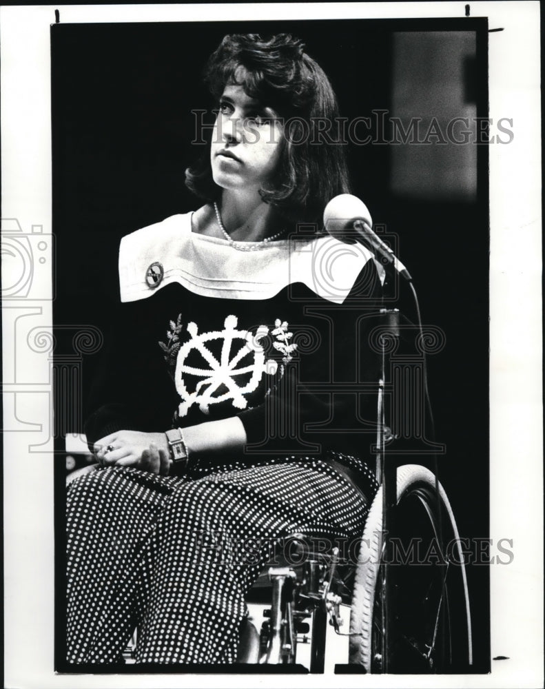 1988 Press Photo Barb Eisenhart injured and paralyzed by drunk driver - Historic Images