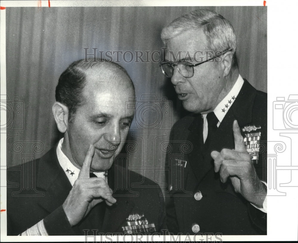 1980 Press Photo &quot;You first, sir&quot; as Adam Anthony J. Fugaro cmdr of 9th dist coa - Historic Images