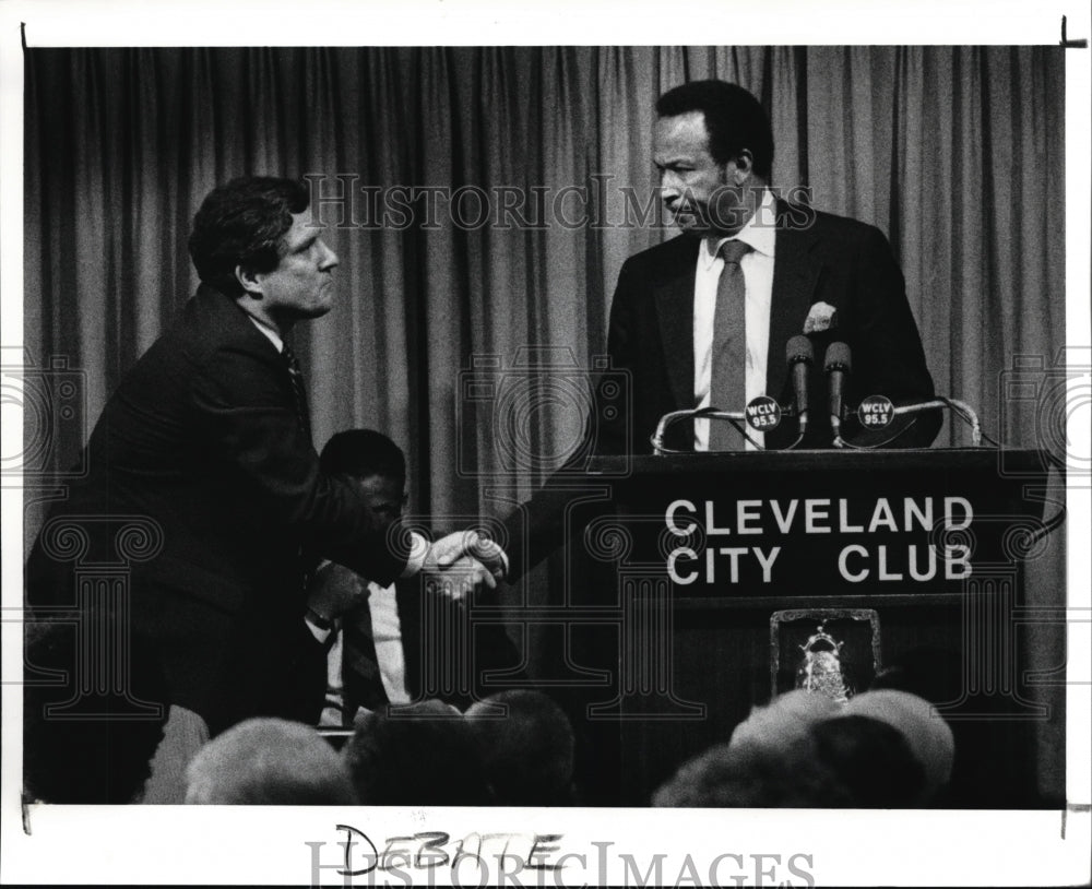 1989 Press Photo Mayoral Candidates forum at City Club George Forbes - Historic Images