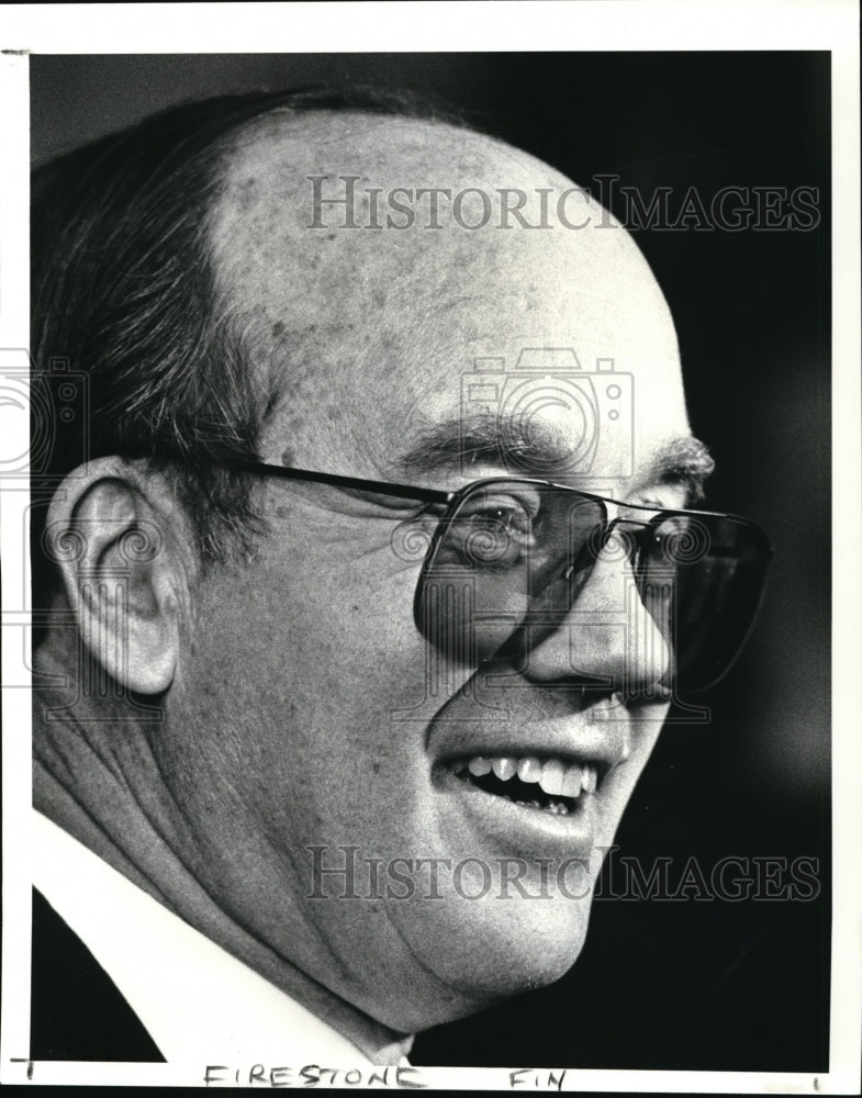 1988 Press Photo Kimball Firestone after the annual Firestone shareholders mtg - Historic Images