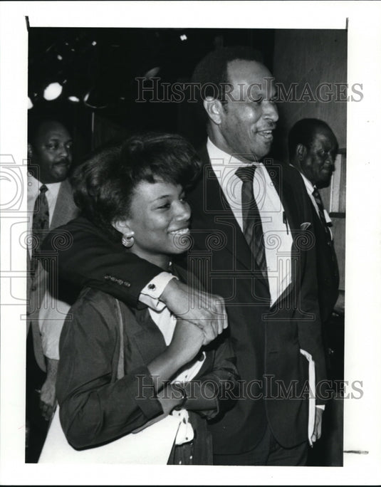 1989 Press Photo  Council President George Forbes with daughter Mildred - Historic Images
