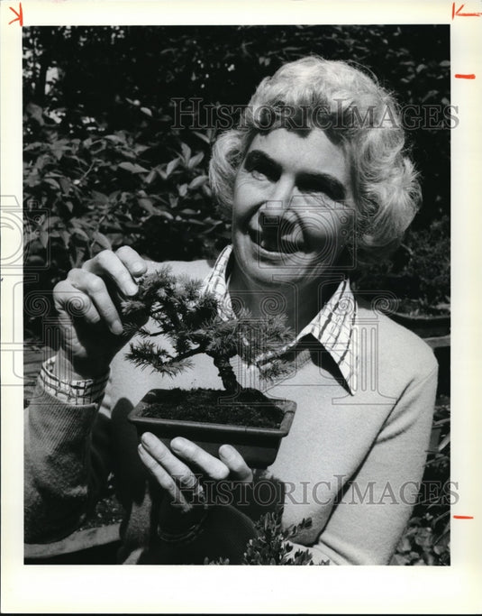 1978 Press Photo Mrs. F. D. Foote Jr. at the Cleveland Bonsai Club - Historic Images