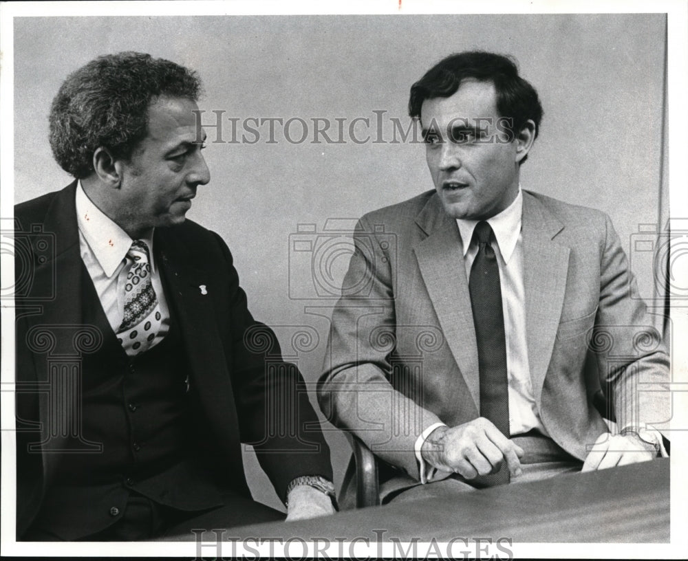 1981 Press Photo Rudolph Giuliani Assoc. U.S. Atty. and J.R. William U.S. Atty. - Historic Images