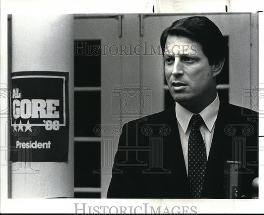 1987 Press Photo A Democratic Presidential Candidate, Senator Albert Gore - Historic Images