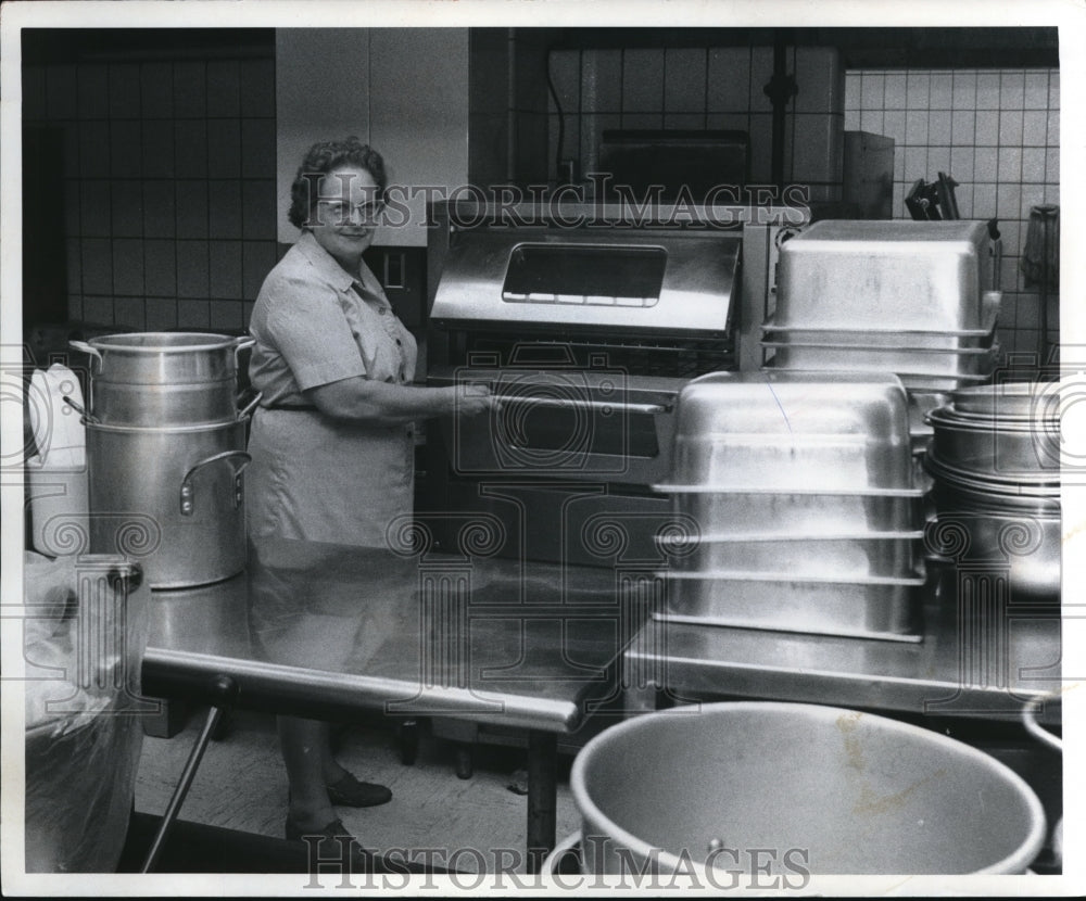 1973, The cafeteria supervisor for South Euclid Mrs. Elda Greene - Historic Images