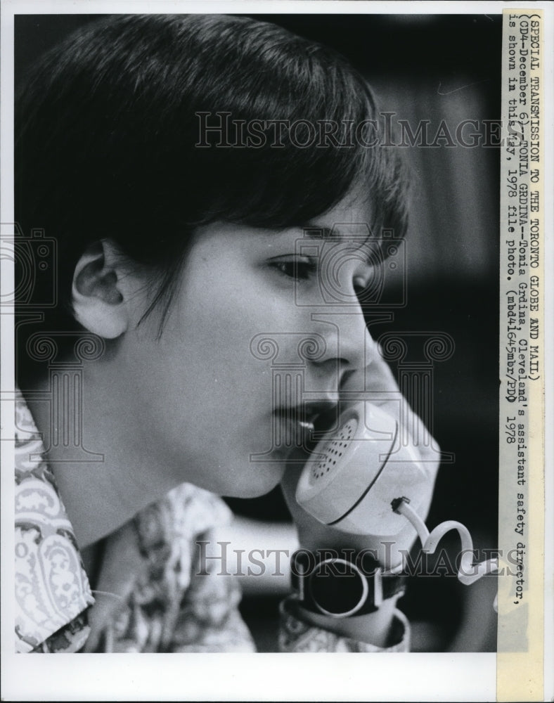 1978 Press Photo Cleveland&#39;s assistant safety director Tonia Grdina - Historic Images