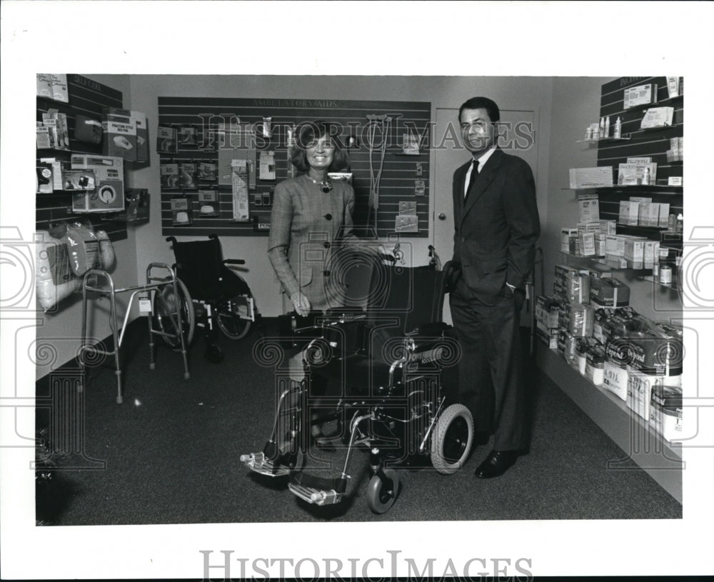 1992, Ron and Nancy Harrington, with some of the medical items - Historic Images