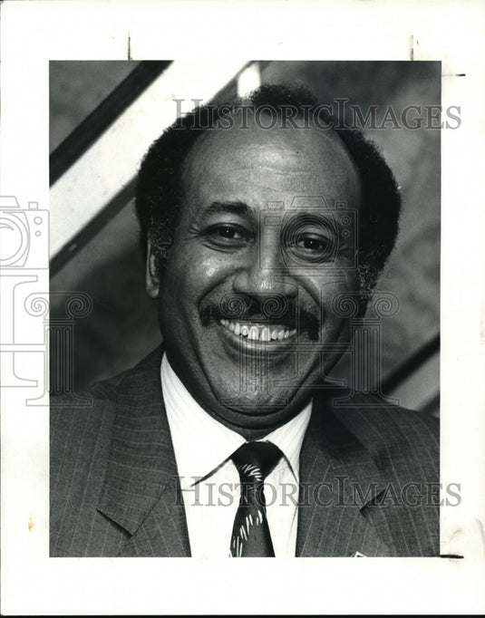 1985 Press Photo Fed Judge Alcee Hastings at Kent state alumni meeting - Historic Images