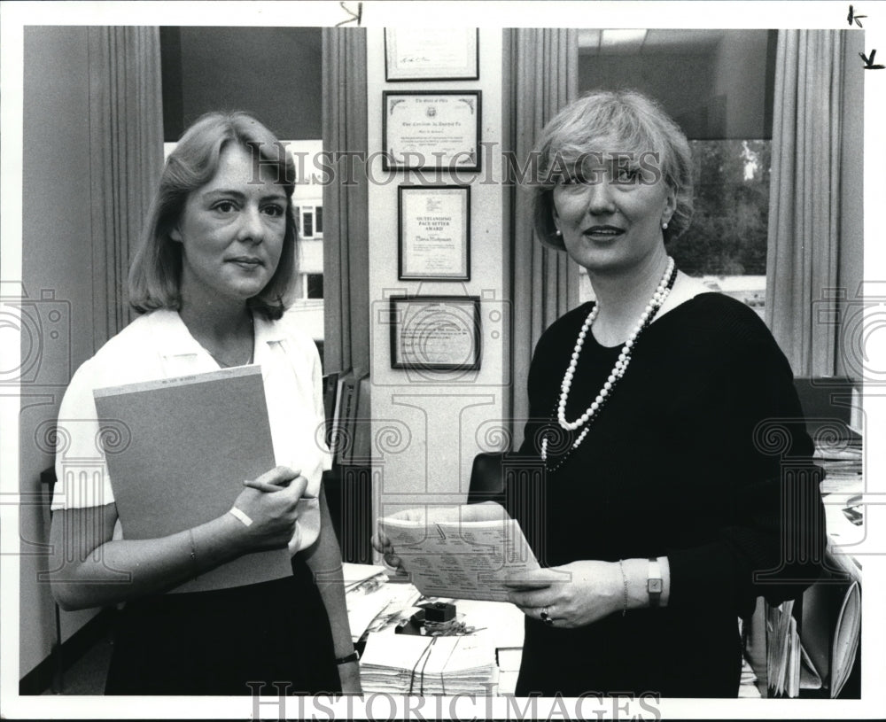 1986 Press Photo Maria Heckaman and Kathy Egan founder of Heckaman Assoc Inc. - Historic Images