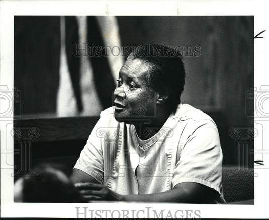 1987 Press Photo Edith Head, shock probation - Historic Images