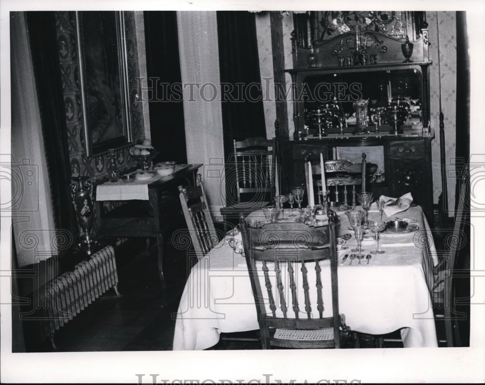 1965, President Warren Hardin&#39;s dining room at Marion Ohio - Historic Images