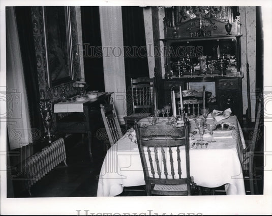 1965, President Warren Hardin's dining room at Marion Ohio - Historic Images