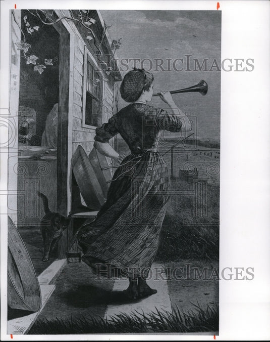 1976 Press Photo Winslow Homer, "The Dinner Horn" - Historic Images