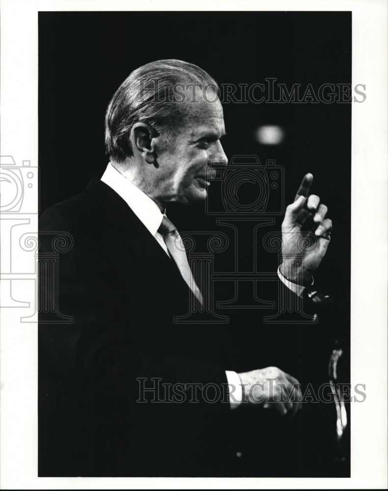 1987 Press Photo David Brinkley Speaking - Historic Images