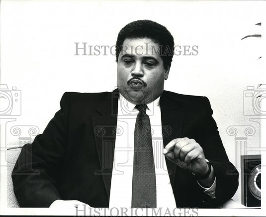 1985 Press Photo Darryl Pittman, a Cleveland Mayoral candidate - Historic Images