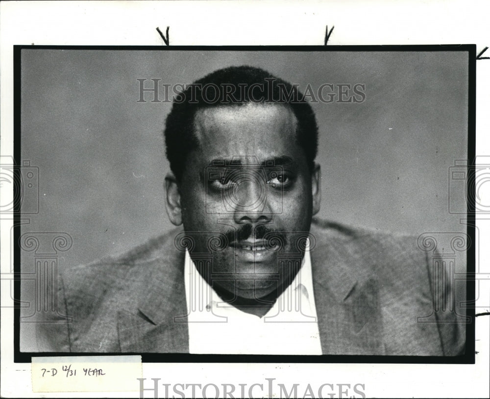 1989 Press Photo Councilman Tyrone Bolden at Press Conference - Historic Images