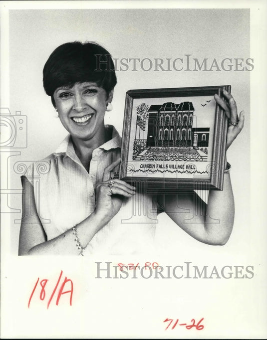 1980, Mary Ann Holdrege Holding Portrait In Frame - Historic Images