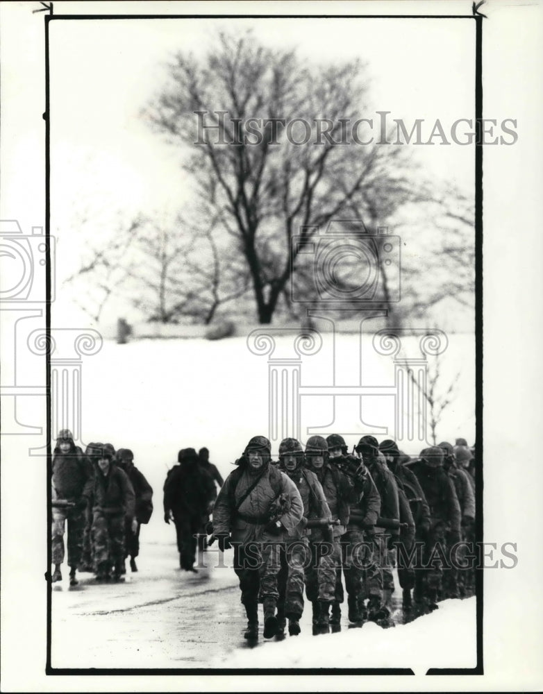 1985 Press Photo Us Marines Reserves - Historic Images