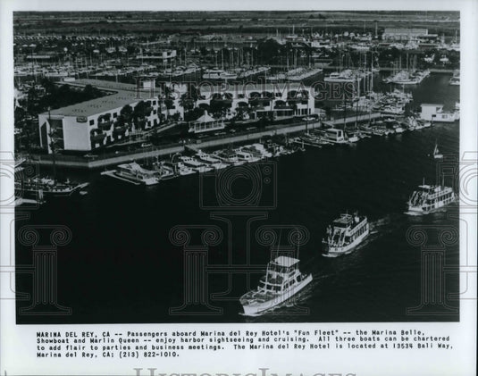 1984 Press Photo Passengers aboard Marina del Rey Hotel's Fun Fleet - Historic Images