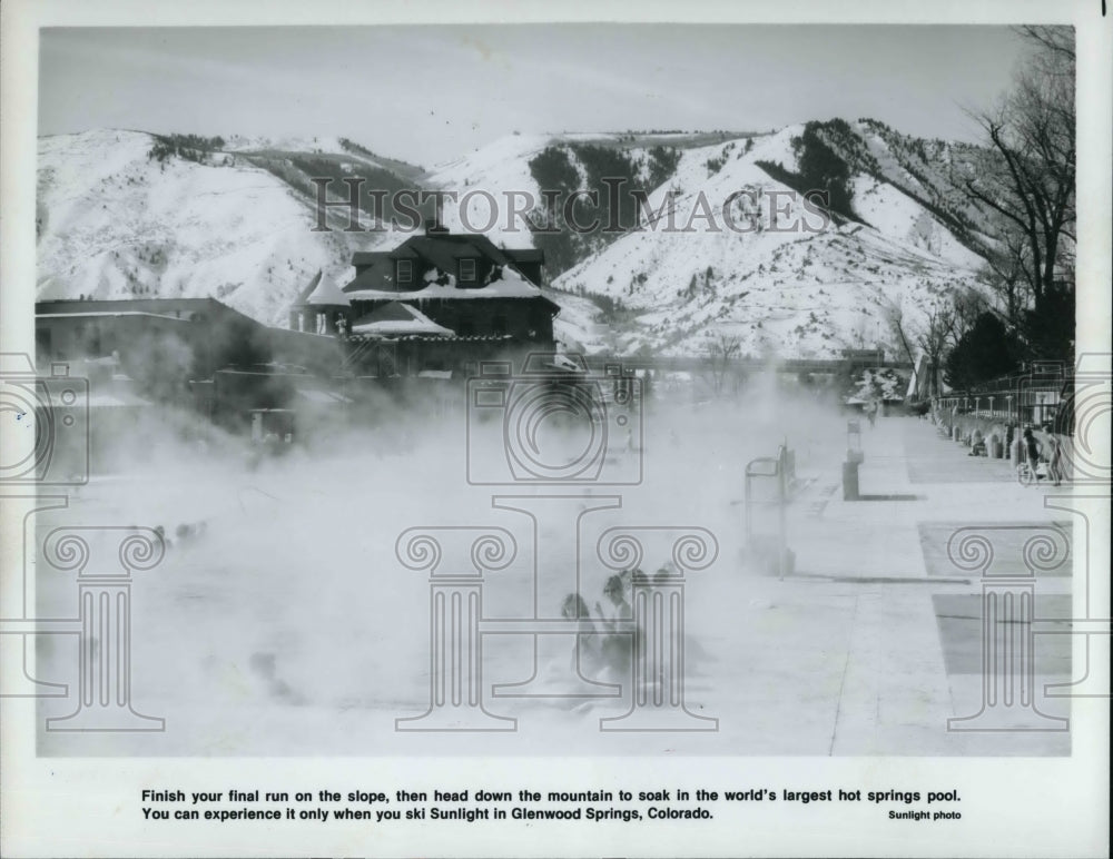 1986 Press Photo Ski sunlight in Glenwood Springs, Colorado - Historic Images